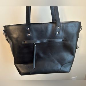 Montana Hudson 100 percent leather black tote
